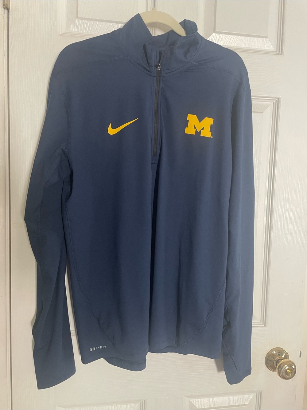 Nike Navy & Maize Dri-FIT Half-Zip Athletic Pullover